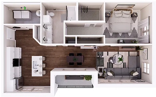 Floor plan Iron Works-1C