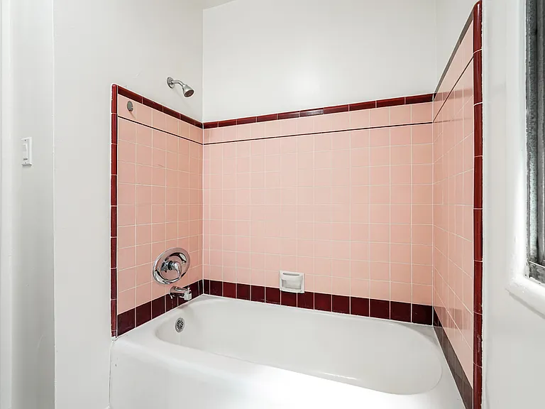 Shower over tub with tile surround