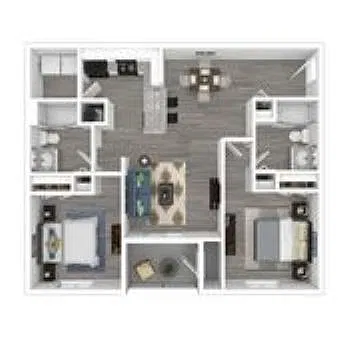 Floor plan 2x2 Upgraded Full Renovation