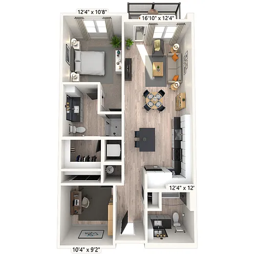 Floor plan A10 1x2 992 SF-FP