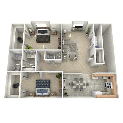 Floor plan 2BR/1.5BA Truman