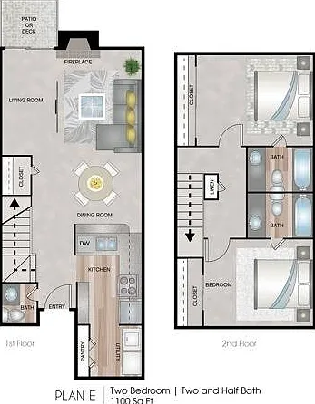 Two Bedrooms, Two and _ Bathrooms, Townhome, 1100 sqft, Patio, Full-Size Washer/Dryer Connections, Fireplace, Open Kitchen Two Bedrooms, Two and _ Bathrooms, Townhome, 1100 sqft, Patio, Full-Size Washer/Dryer Connections, Fireplace, Open Kitchen