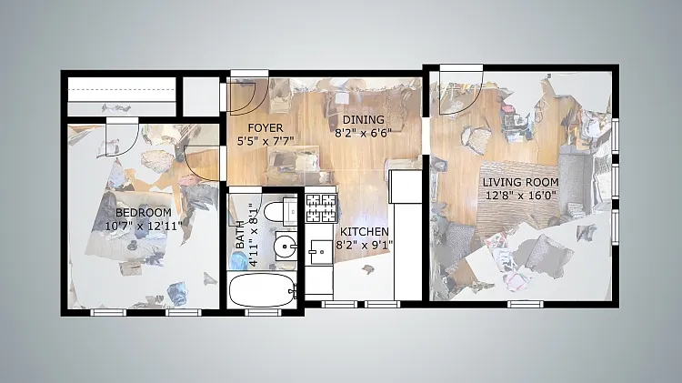 Floor plan Front corner 1 Bed