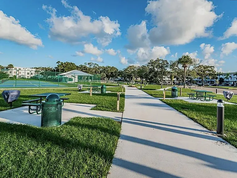 Tennis courts and picnic areas