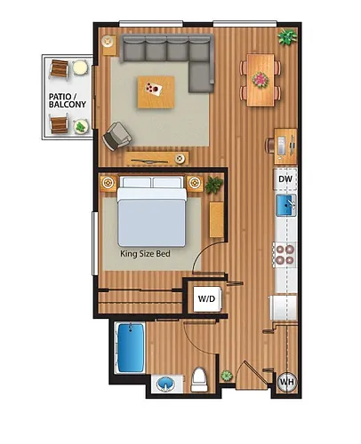 Floor plan 1x1A Flat