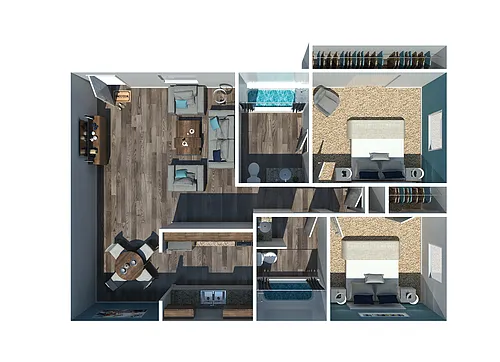 Floor plan 2 Bedroom 2 Bath