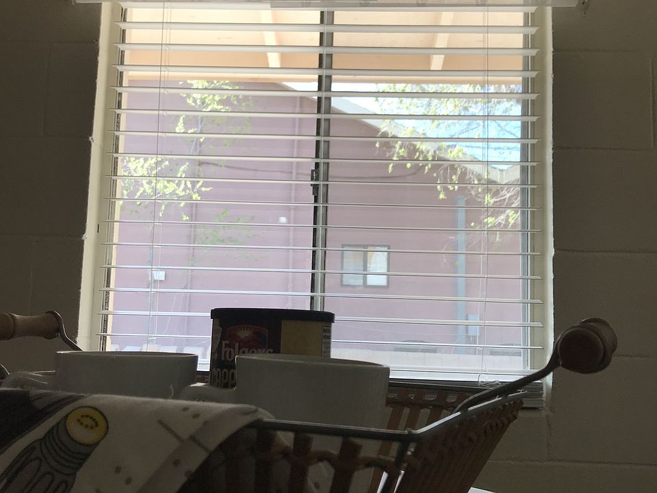 Kitchen window with new 2 blinds