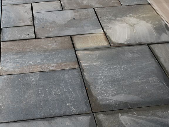 blue stone front porch