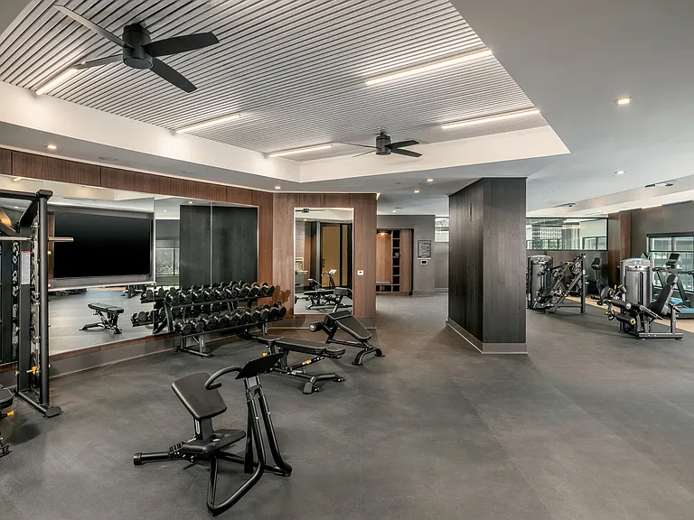 State-of-the-art fitness center with strength training equipment