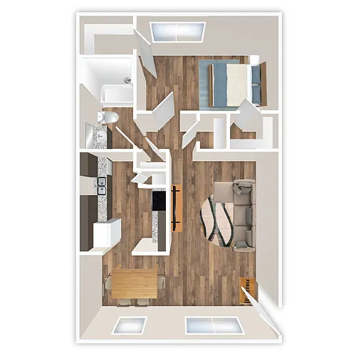 Floor plan 1 Bed/1 Bath