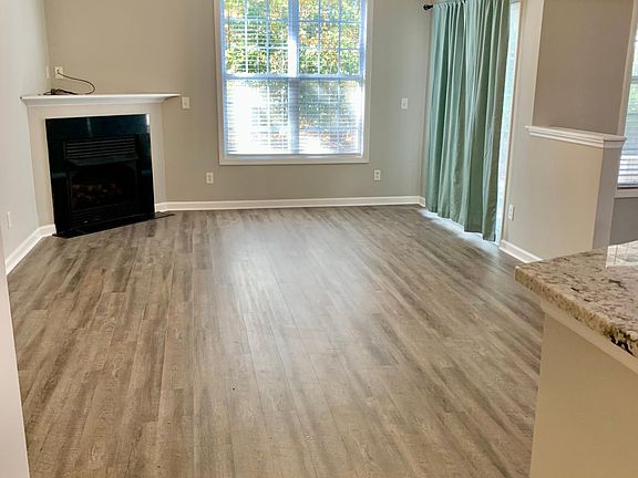living room with new LVP flooring