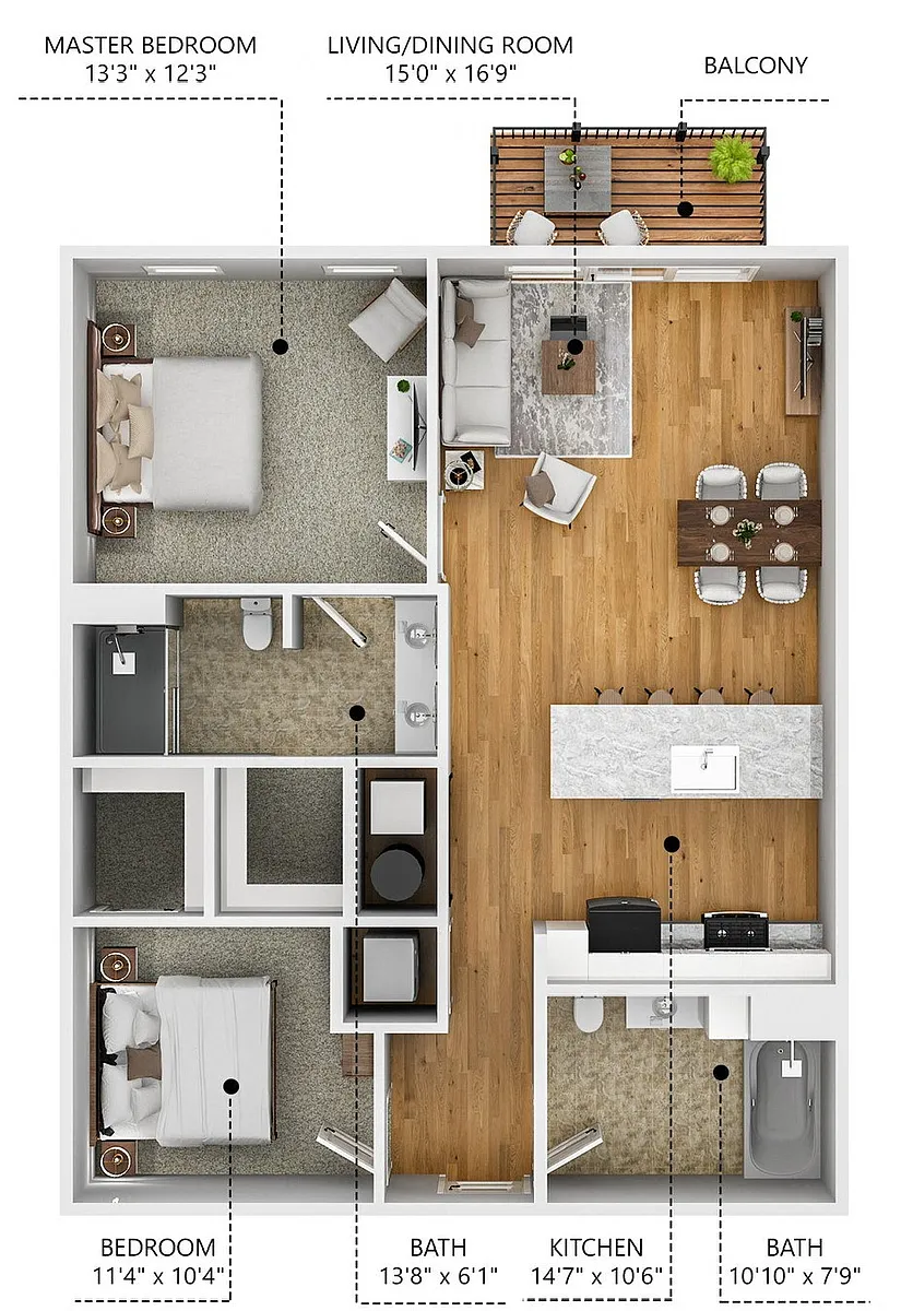 Floor plan B2 - Income Restricted