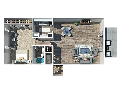 Floor plan 1 Bedroom 1 Bath
