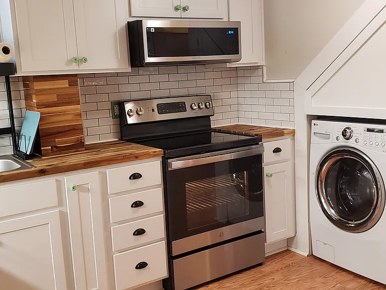 New kitchen. New appliances. 2-in-1 Washer/Dryer.