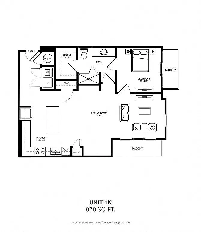 Floor plan 1K