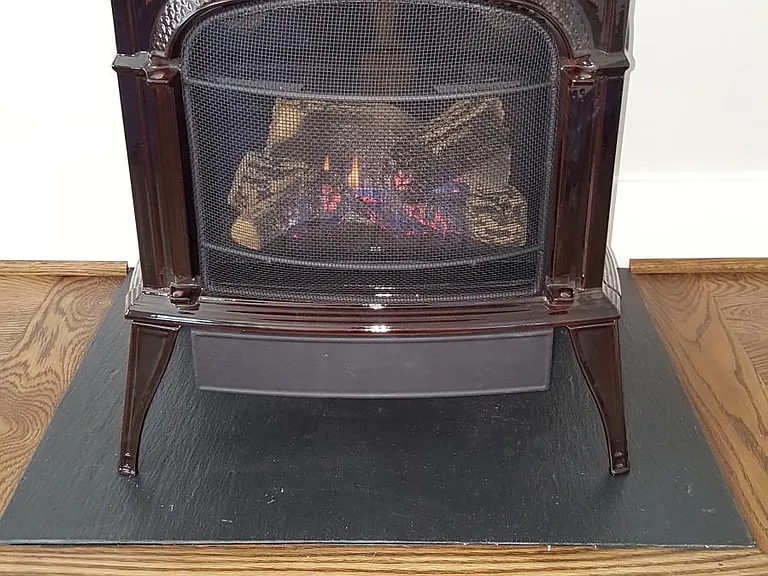 Gas fired wood burning look stove