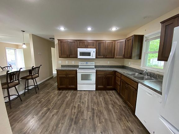 Kitchen/bar area from inside back door.
