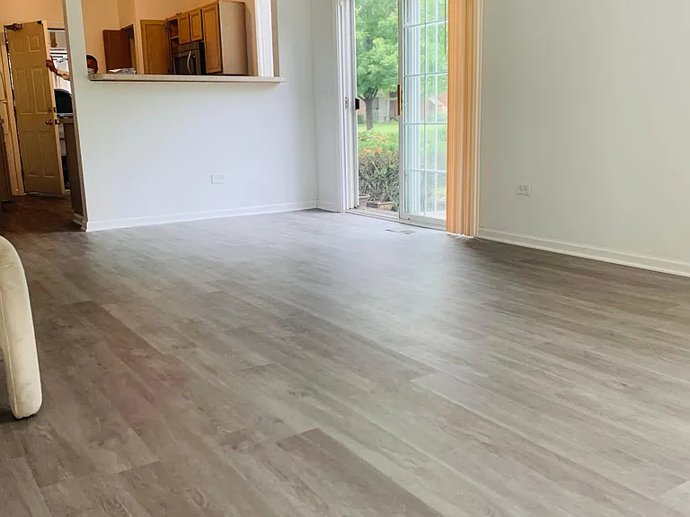 Dining room with new floor