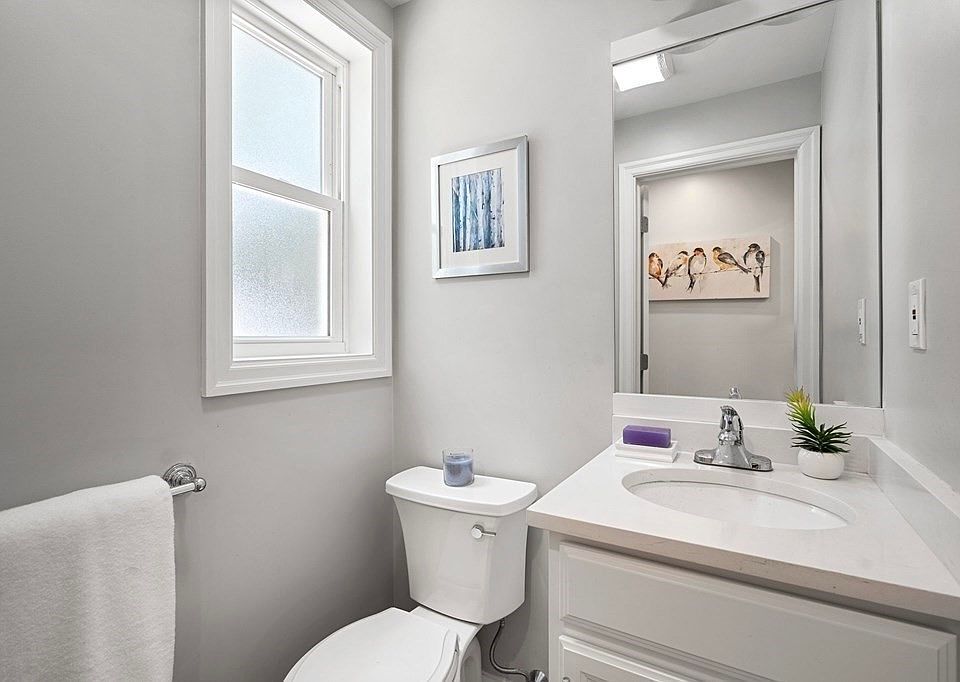 Toilet and sink in the first floor to provide the family with convenience. Bathroom has a window to fresh the air.