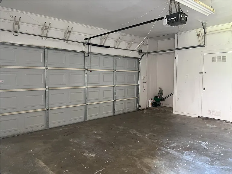 The two-car garage also has a large storage closet.