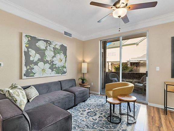 living room and porch