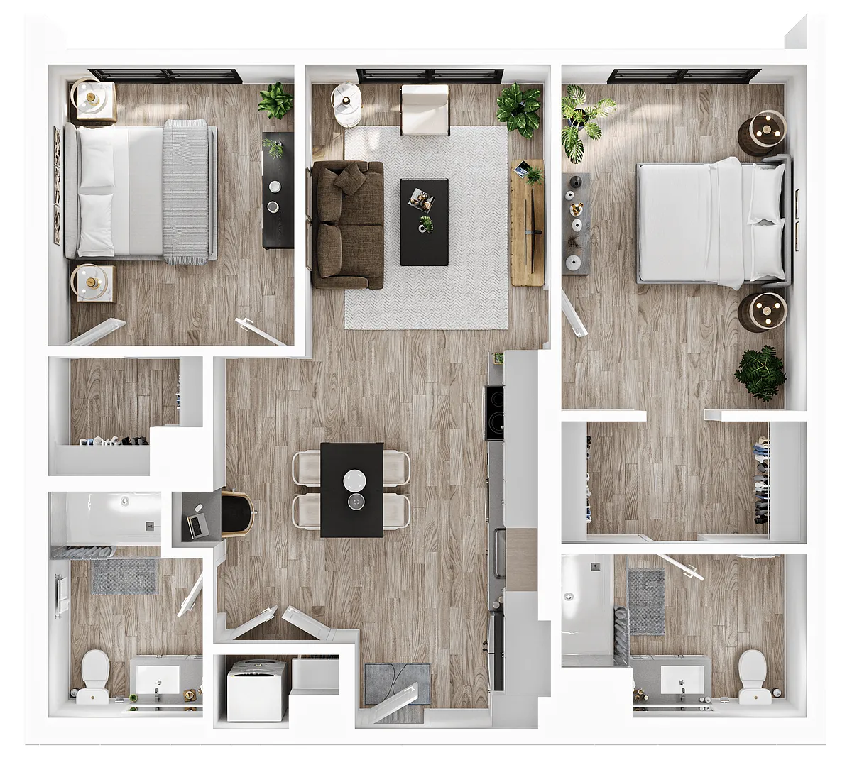 Floor plan Two Bedroom-B2.1