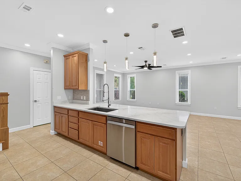 Breakfast Bar Open to Living Area