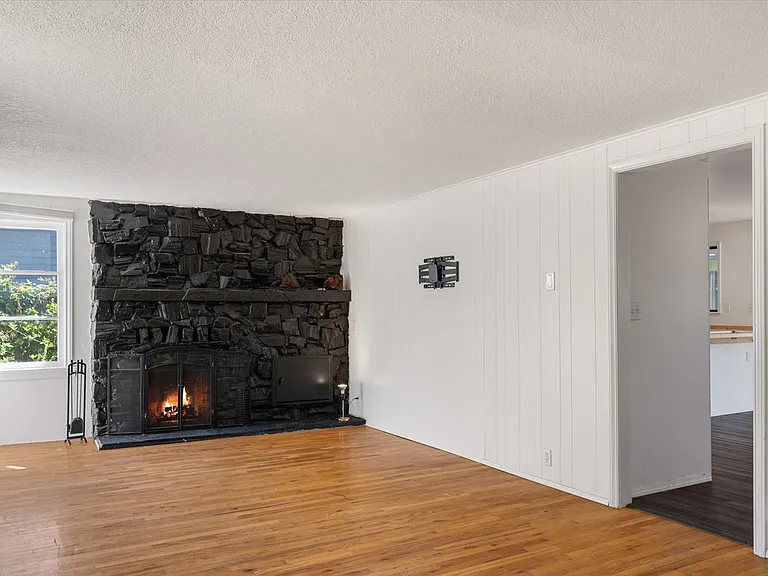 The fireplace is decorative only.