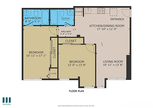 Floor plan Two-Bedroom Two-Bathroom
