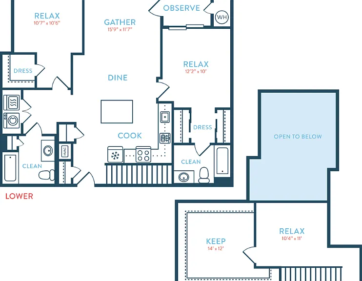 1425 Waypointe B17 Loft Floorplan Diagram