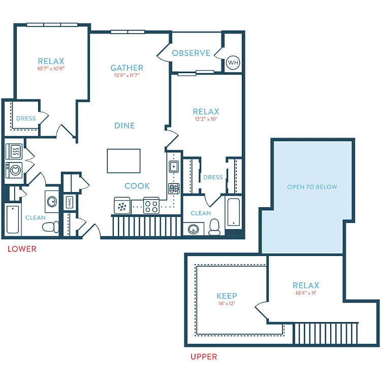 Floor plan 1425 Waypointe B17 Loft