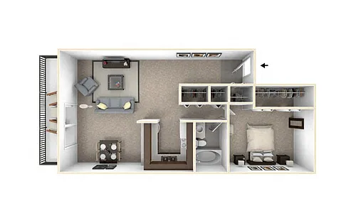 Floor plan 1X1 B