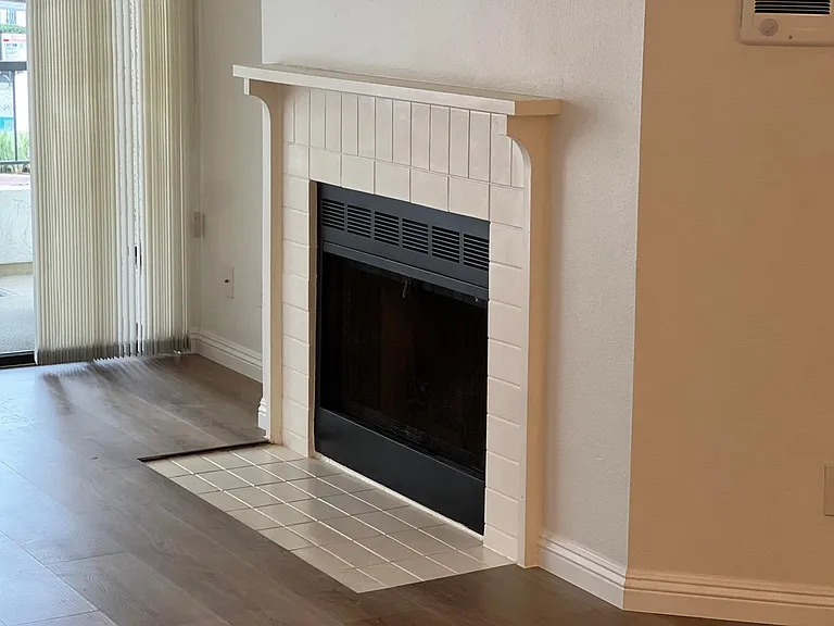 Living room with fireplace
