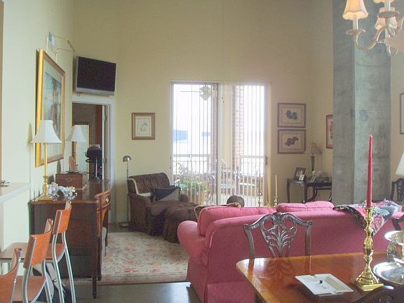 Dining/living room overlooking porch