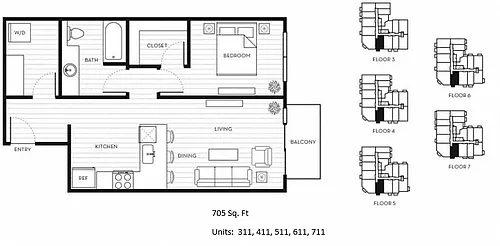 Floor plan 1X1 A