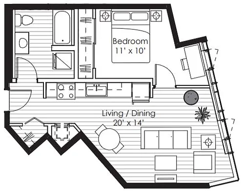 Floor plan 1X1 K