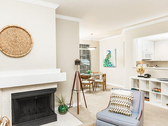 Keeler's Corner Apartments Model Living Room and Fireplace