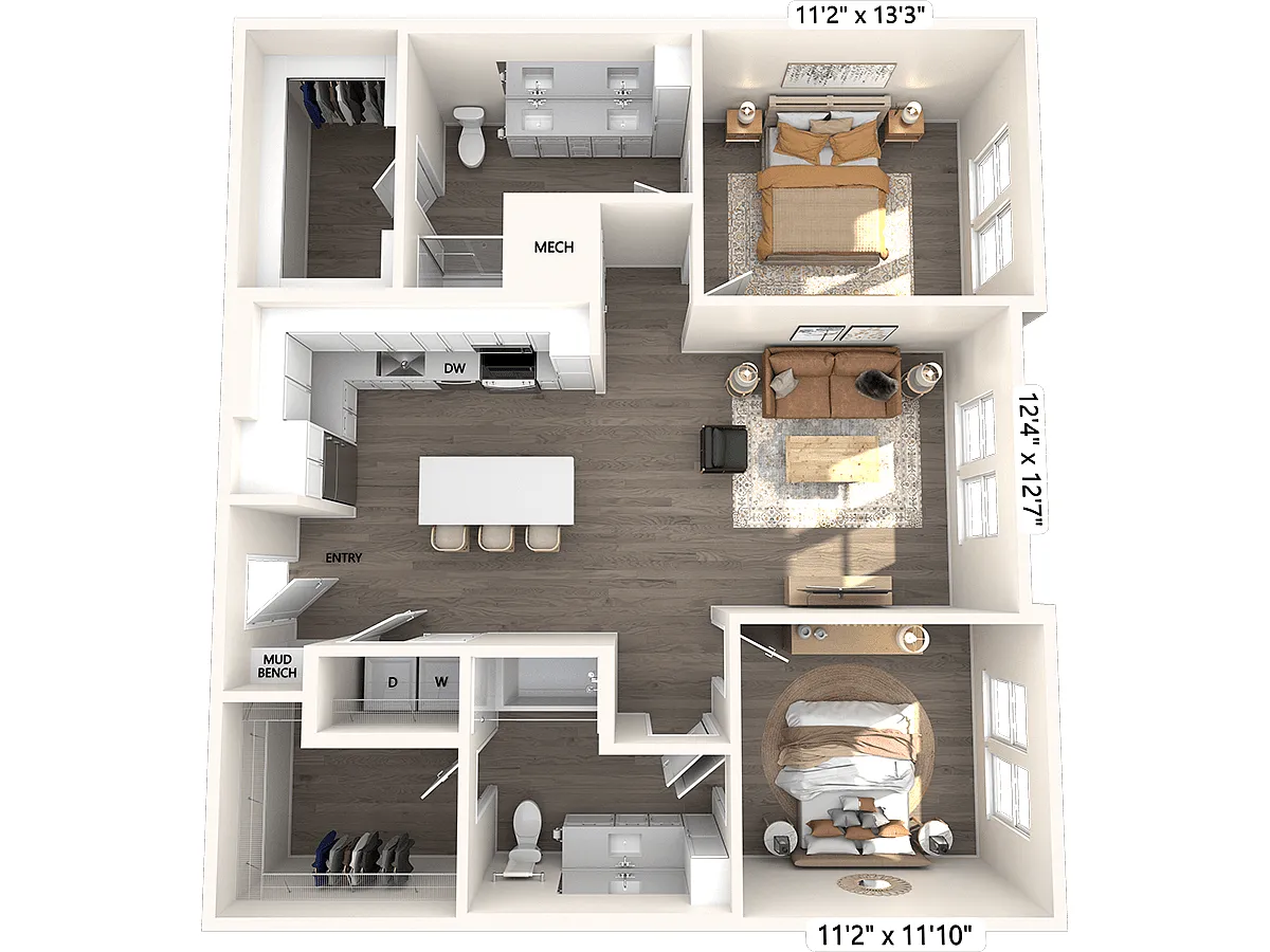 Floor plan B1-1175sf-118-518