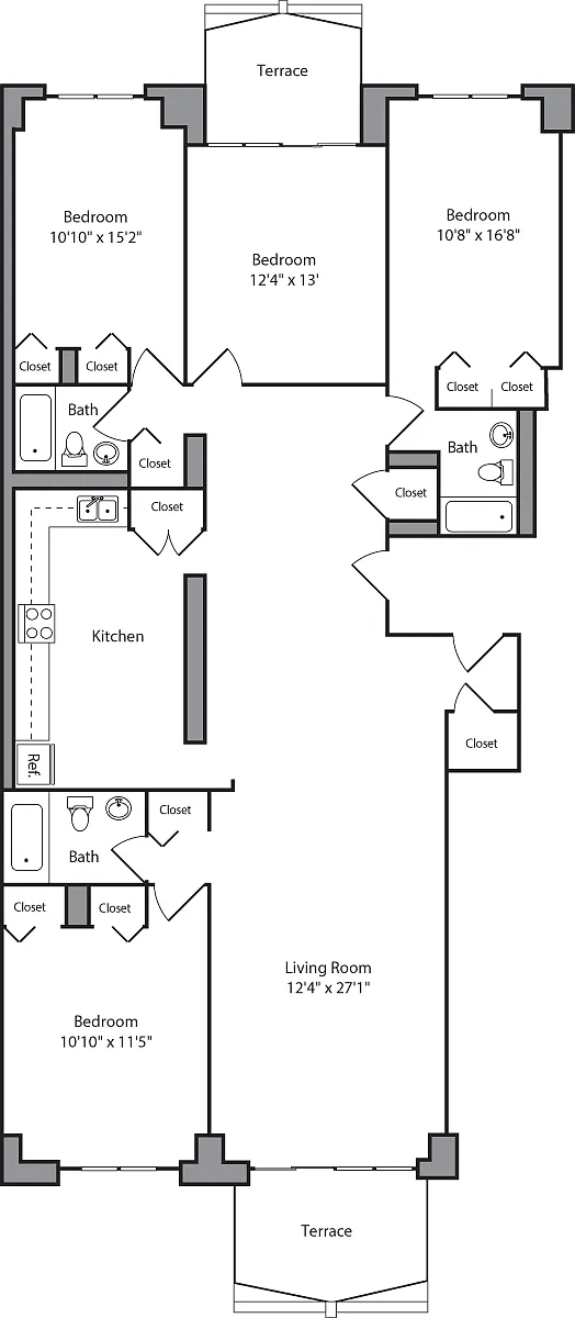 Floor plan 3+ Bedrooms A