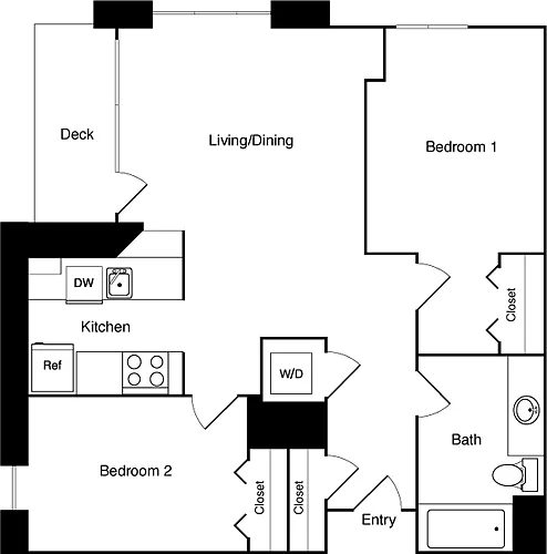 Floor plan 2 Bed 323 SE