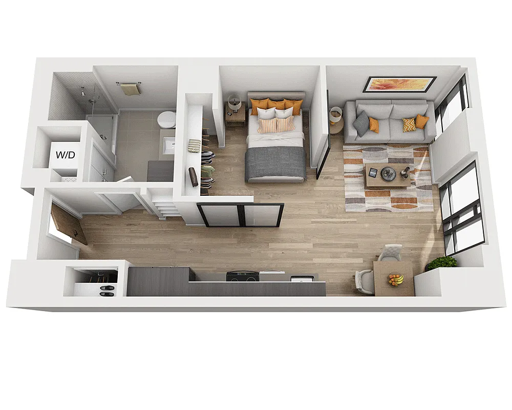 Floor plan One Bedroom A1O
