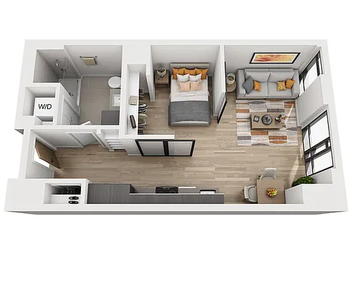 Floor plan One Bedroom A1O