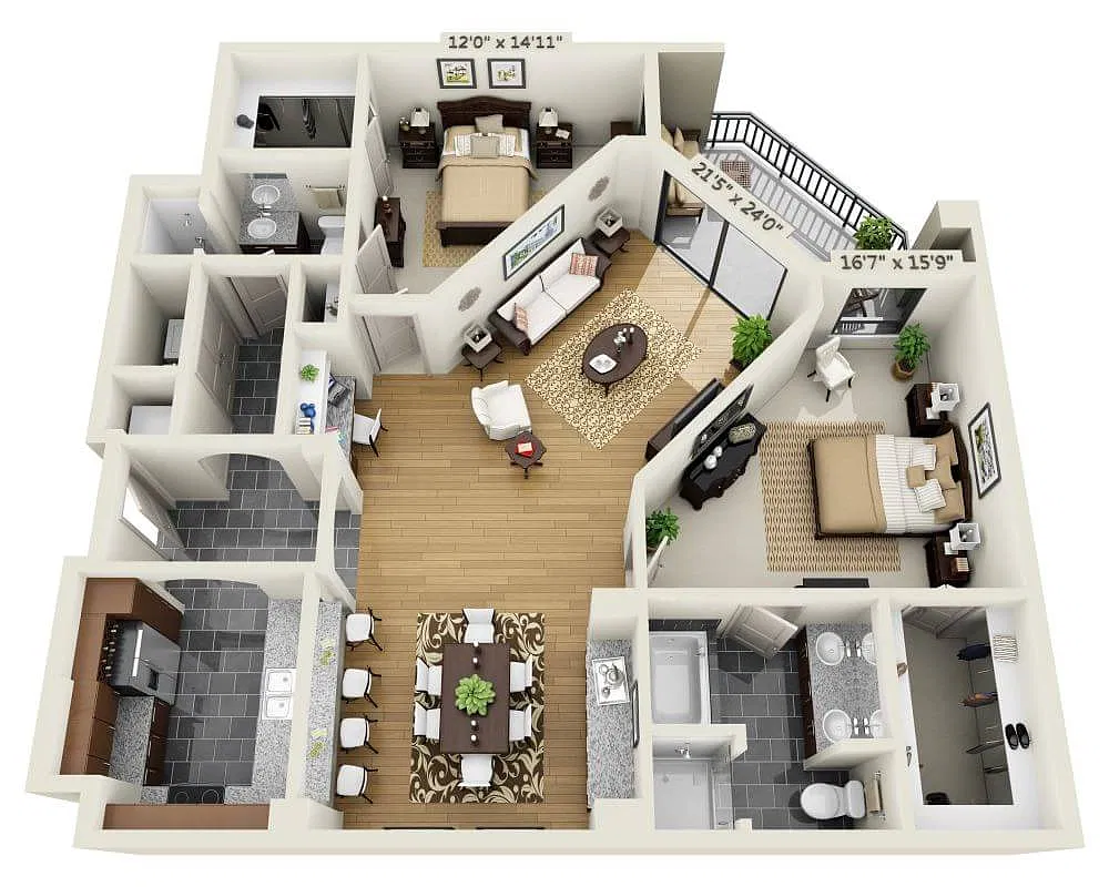 Floor plan Plan H (B2D)