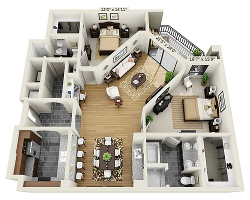 Floor plan Plan H (B2D)