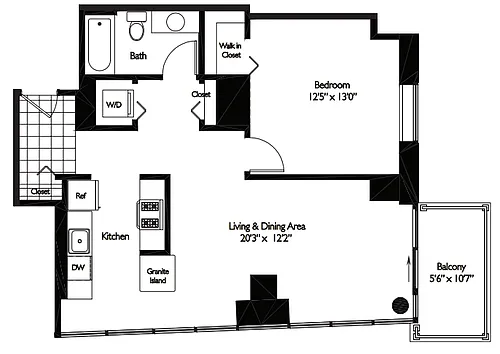 Floor plan 1 BEDROOM 12 - TIDES