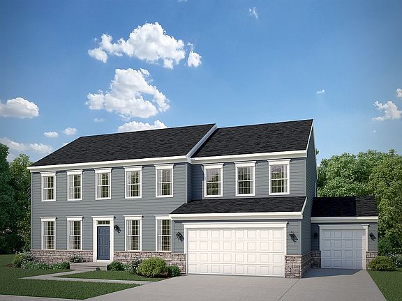 Federal with Stone Water Table 3 Car Garage