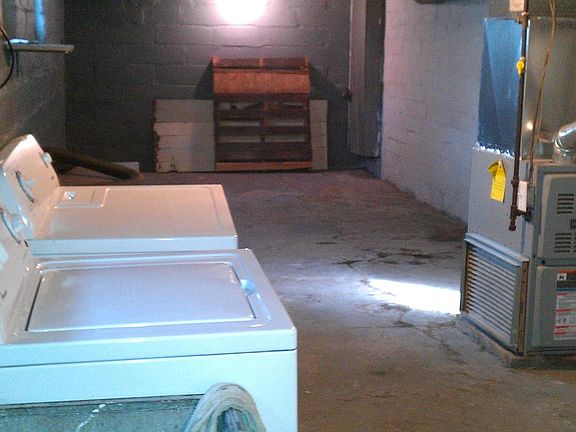 Basement with Washer and Dryer