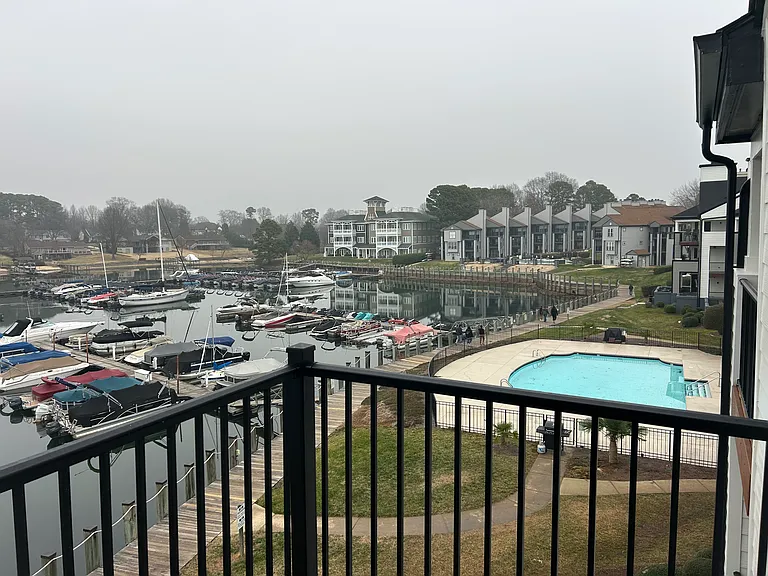 View of pool from balcony