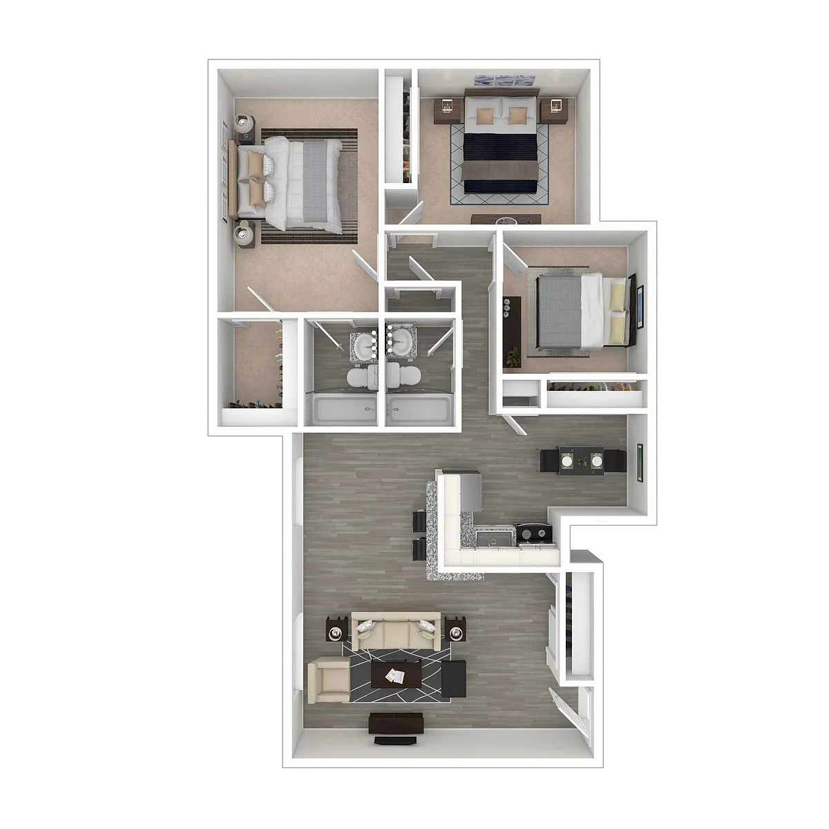 Floor plan 3 Bedroom, 1.5 Bath