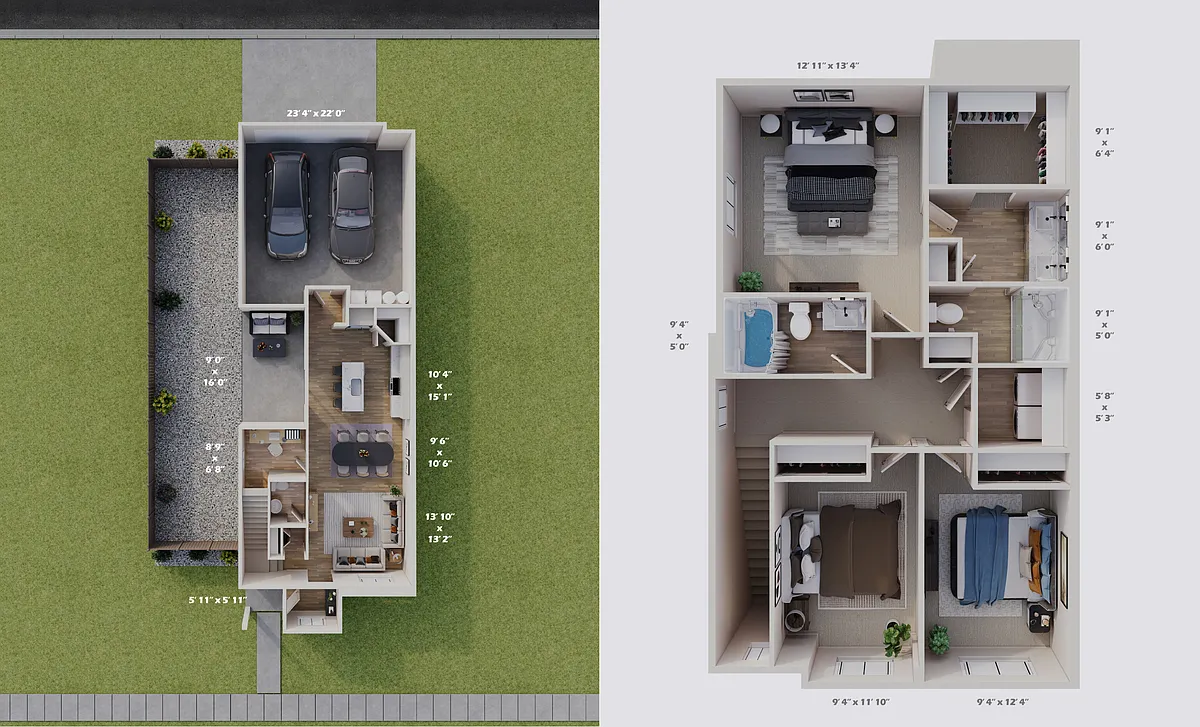Floor plan 3x2.5 Townhome